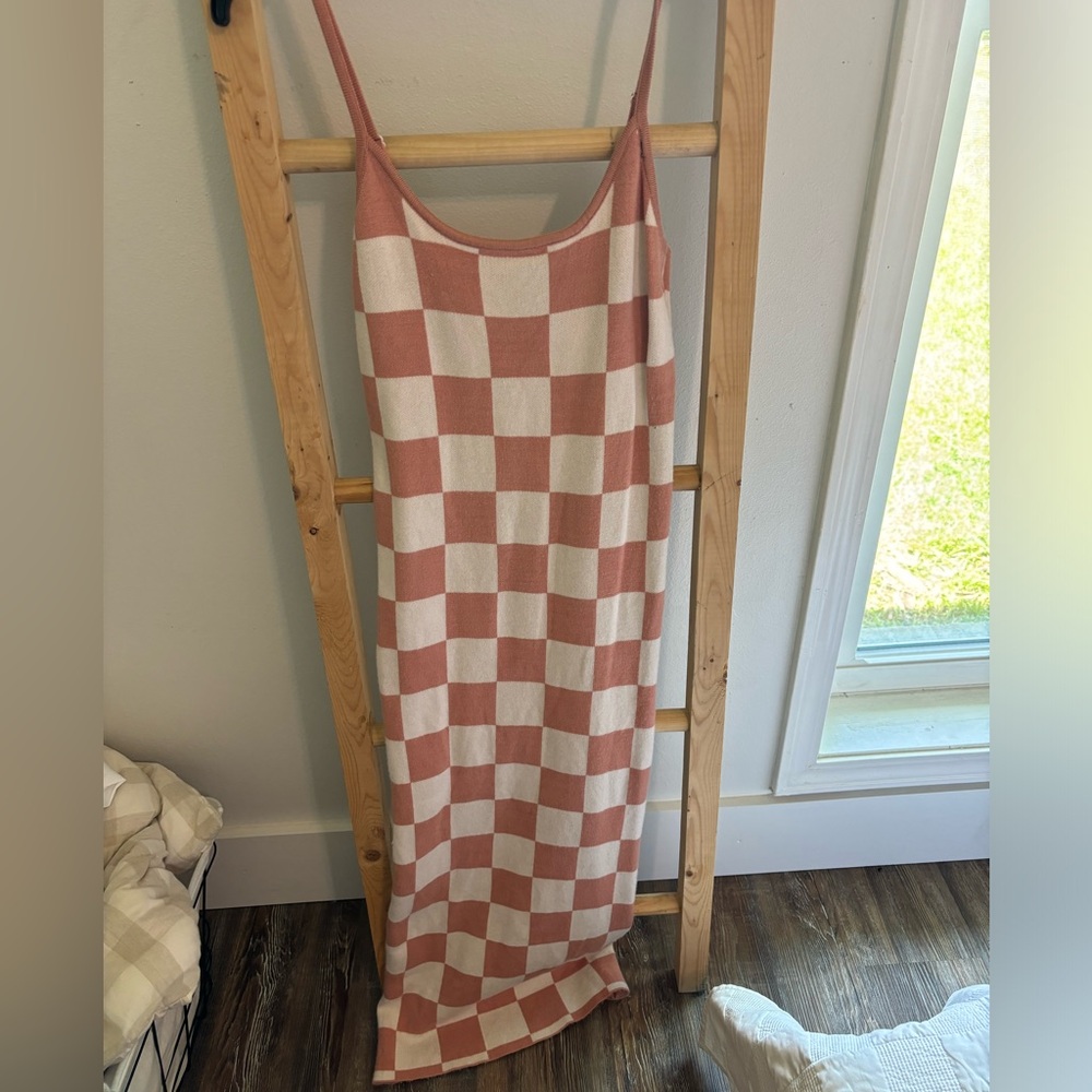 Maxi checkered dress